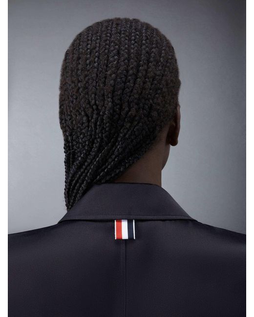 Thom Browne Blue Hogan Satin Midi Shirt Dress