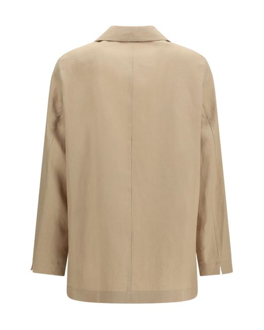 Lardini Natural Single-Breasted Patch Pocket Blazer
