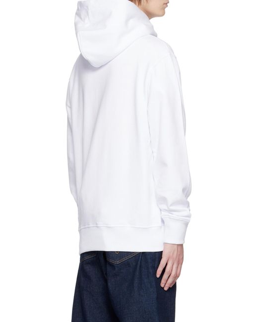 Versace Jeans White Couture Logo-Printed Drawstring Hoodie for men