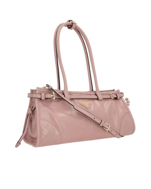 Prada Pink Bonnie Medium Leather Handbag