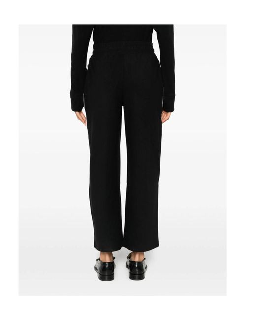 Varley Black Brushed Rib Straight Leg Trousers