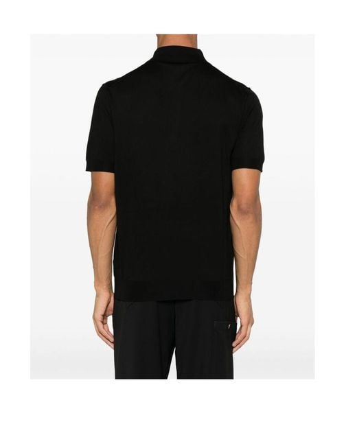 Prada Black Logo-Jacquard Short-Sleeved Polo Shirt for men
