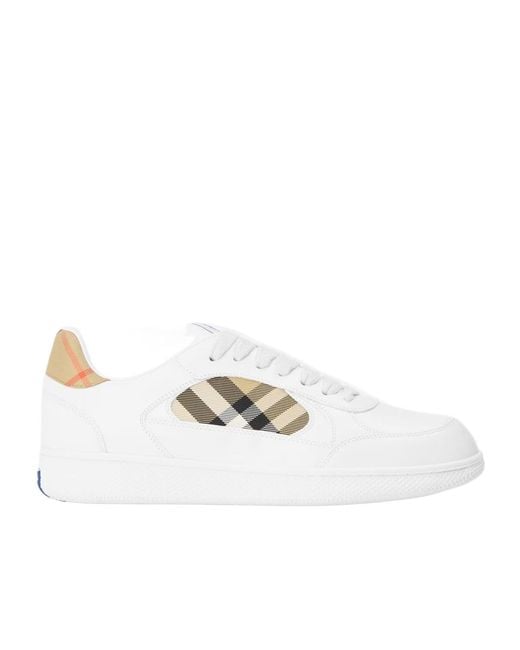 Burberry White Logo Sneakers for men