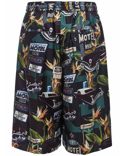Givenchy Blue Motel Printed Bermuda Shorts for men