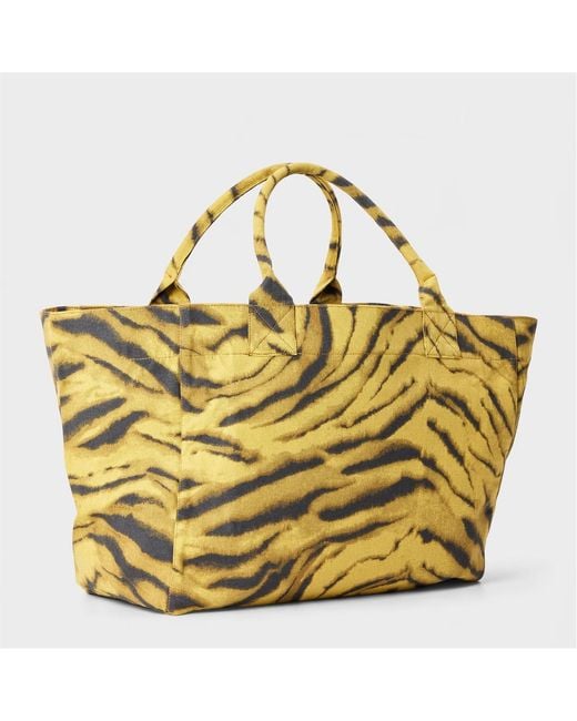 Ganni Metallic Xxl Logo Tote Bag
