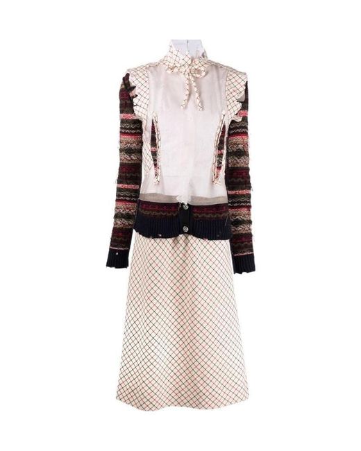 Maison Margiela Multicolor Spliced Cardigan Dress