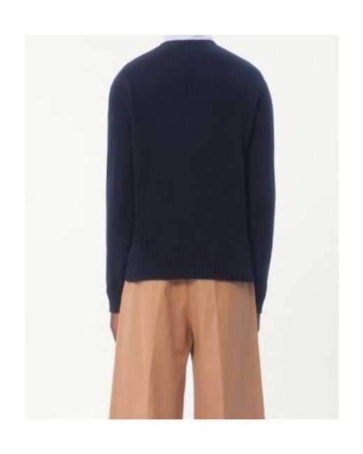 Valentino Blue Chez Embroidered Crewneck Jumper for men