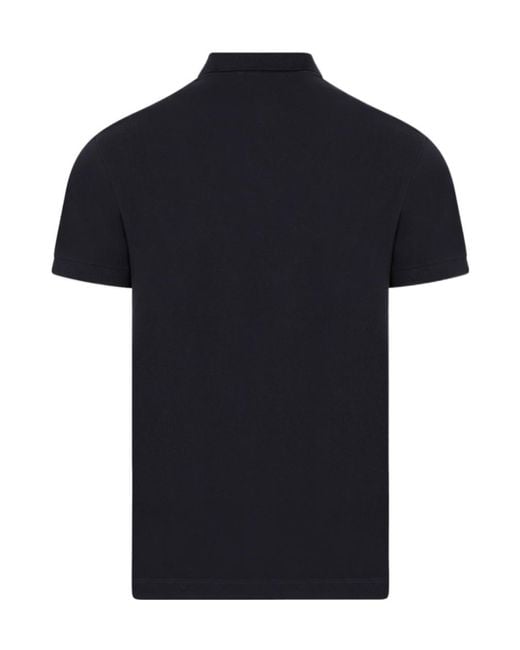 Stone Island Blue Logo Patch Short-Sleeved Polo Shirt for men