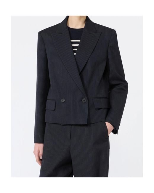 Weekend by Maxmara Blue Wool And Cotton Gabardine Blazer