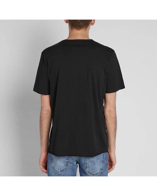 Saint Laurent Black Cotton Logo Printed T-Shirt for men