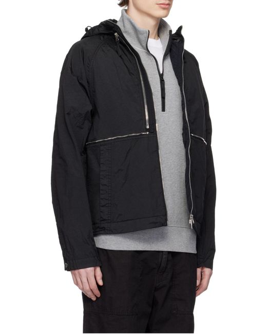 Stone Island Black Watro-Tc Convertible Jacket for men