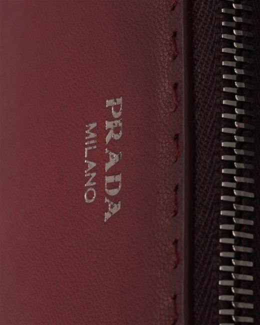 Prada Purple Antiqued Leather Pouch for men