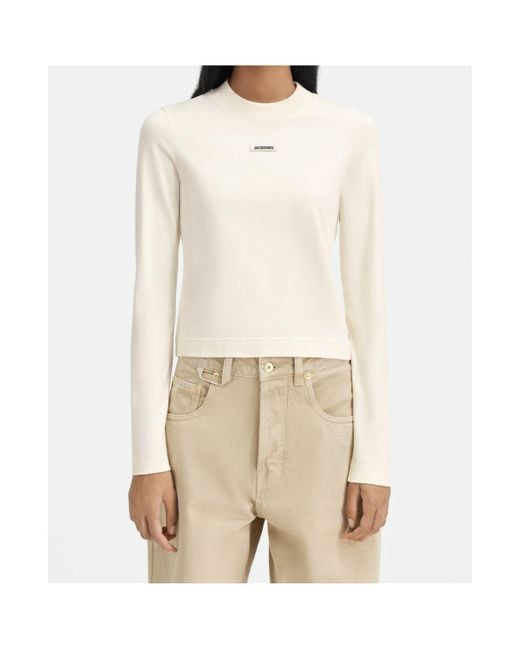 Jacquemus Natural Logo Patch Long-Sleeved Top