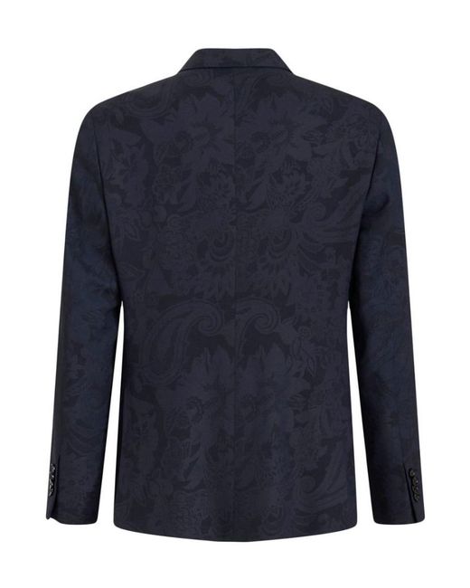 Etro Blue Single Breasted Long Sleeved Blazer for men