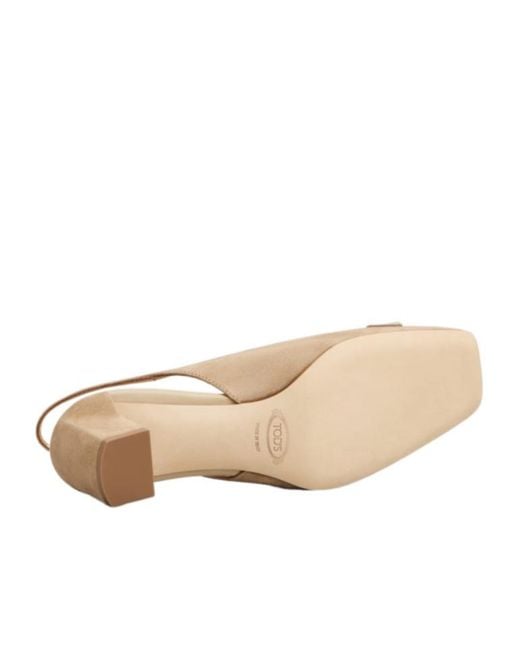 Tod's Natural Slingback Pumps
