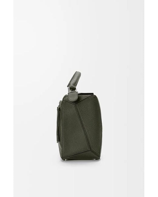 Loewe Green Large Puzzle Leather Shoulder Bag for men