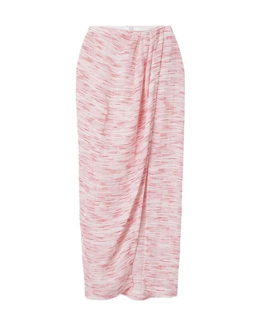 Lisa Marie Fernandez Pink Striped Midi Skirt