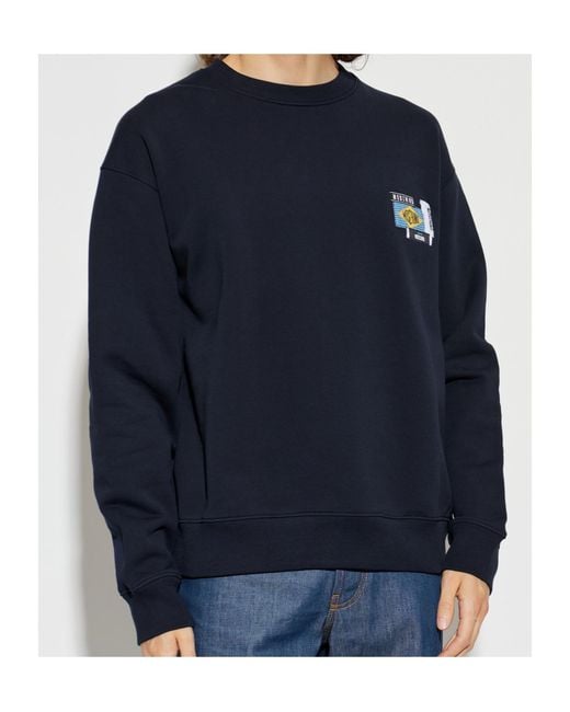 Moschino Blue Logo-Patch Sweatshirt for men