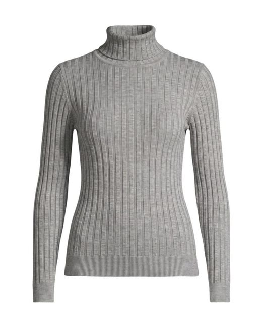 Peserico Gray Turtleneck Knit Top