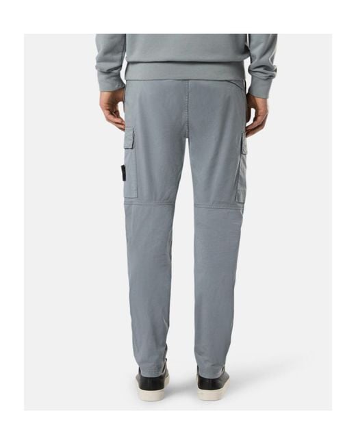 Stone Island Blue Compass-Badge Trousers for men