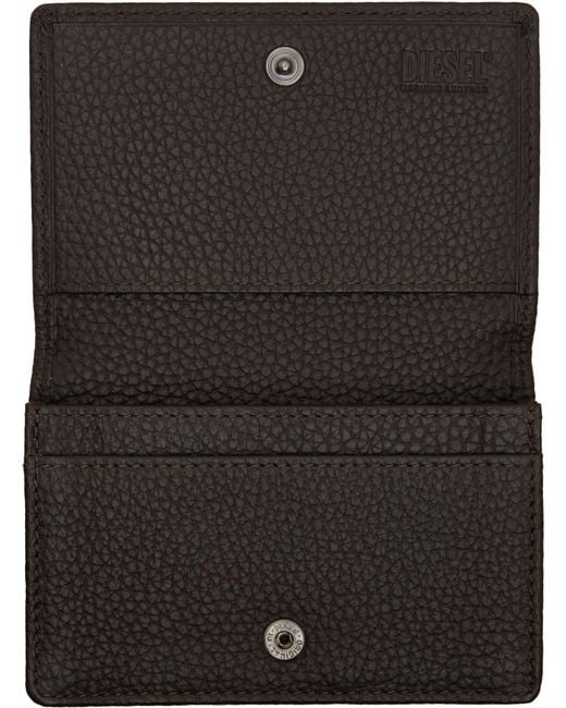 DIESEL Black Logo-Plaque Cardholder for men