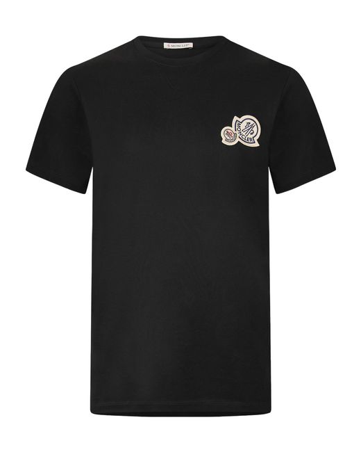 Moncler Black Printed Logo T-Shirt for men