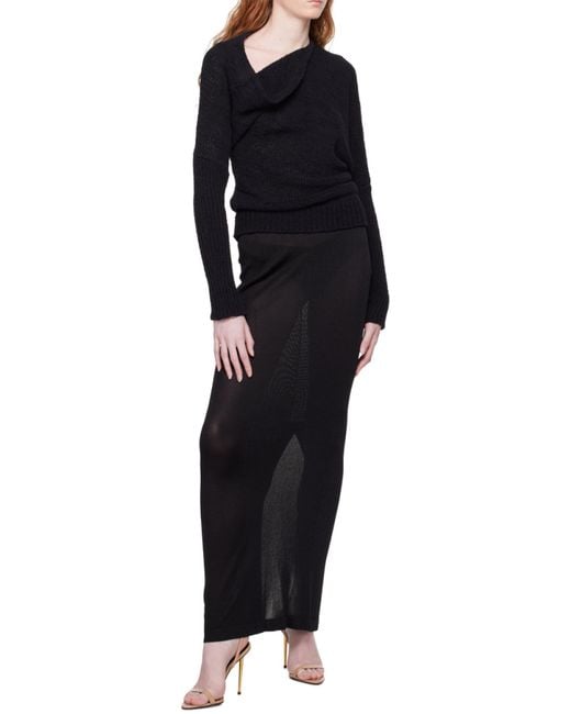 Tom Ford Black Semi-Sheer Maxi Skirt