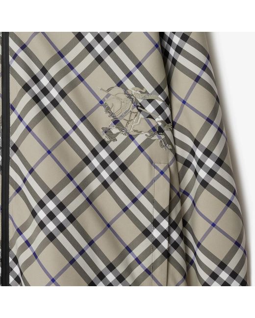 Burberry Gray Equestrian Knight Check Hooded for men