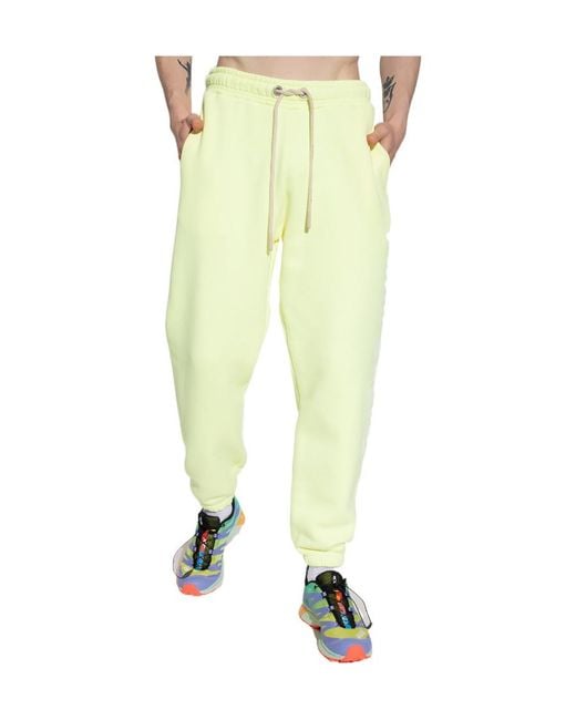 Palm Angels Yellow Logo Printed Drawstring Track Pants for men