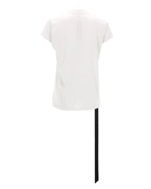 Rick Owens White Small Level Seam-Detail T-Shirt