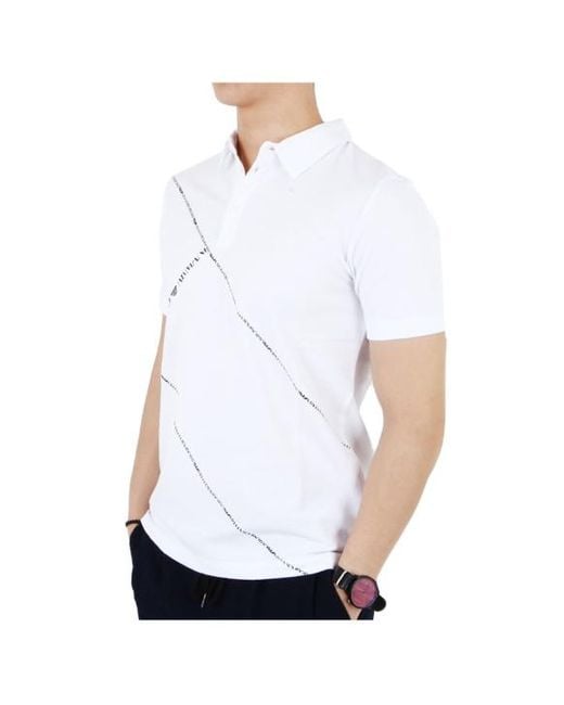 Emporio Armani White Logo Details Polo Shirt for men