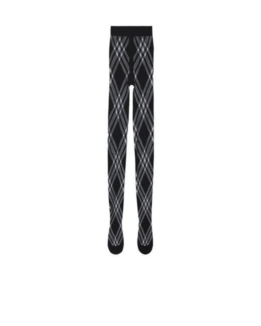 Burberry Black Equestrian Knight Motif Knit Tights
