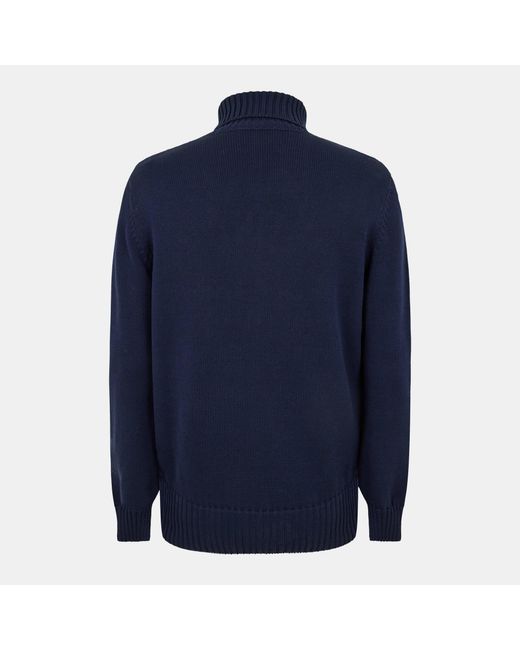 Givenchy Blue High-Neck Knit Sweater for men