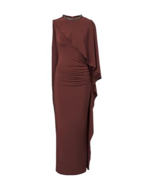 Roland Mouret Purple Crystal-Embellished Jersey Maxi Dress