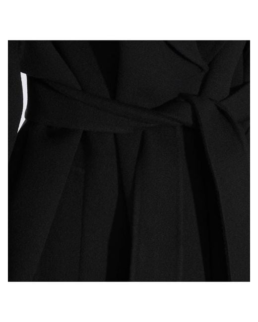 Max Mara Black Belted Wrap Coat