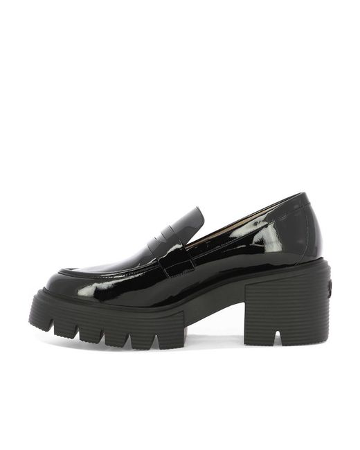 Stuart Weitzman Black Block-Heel Loafers