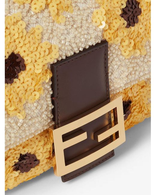 Fendi Metallic Floral Shoulder Bag