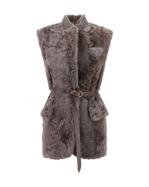 Brunello Cucinelli Brown Fur Vest