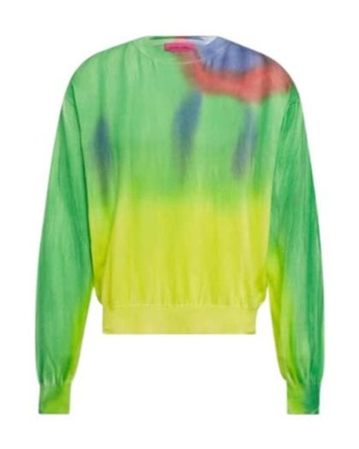 The Elder Statesman Green Dreamscape Cotton-Blend Sweater for men