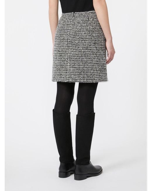 Max Mara Gray Wool And Alpaca Mini Skirt