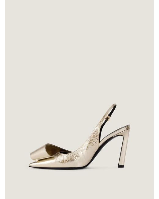 Givenchy White Twisted Ribbon Slingbacks Pumps