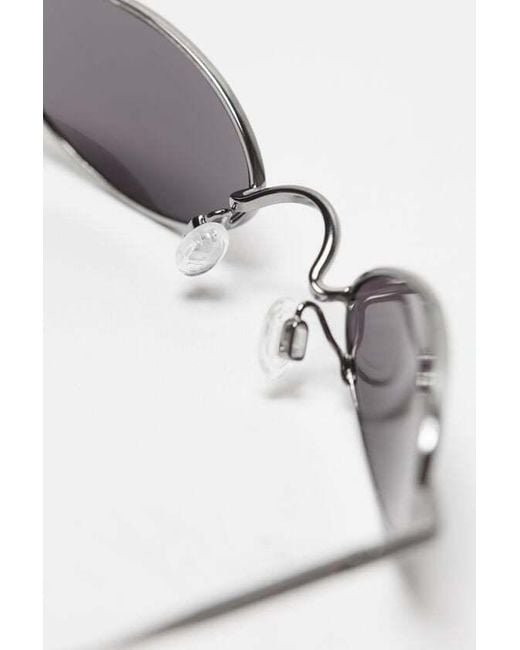 Acne White Oval Frame Sunglasses