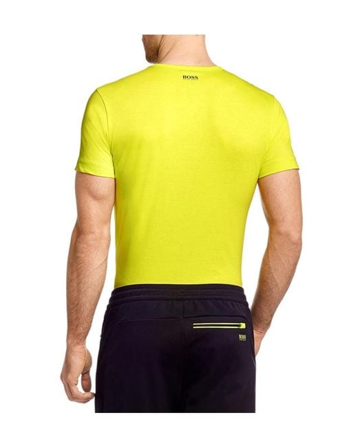 Boss Yellow T-Shirt With Round Neck And Short Sleeves for men