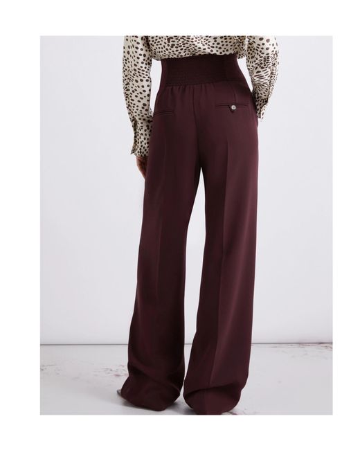 Marella Purple High-Waisted Cady Trousers