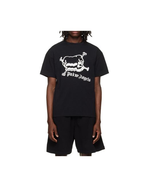 Palm Angels Black Skull Graphic T-Shirt for men
