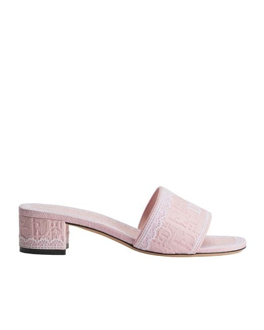 Dior Pink Amour Dentelle Heeled Slide