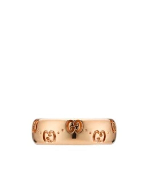 Gucci Natural Icon 18K Gg Thin Ring