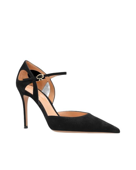Gianvito Rossi Black Camnero Strappy Heeled Pumps