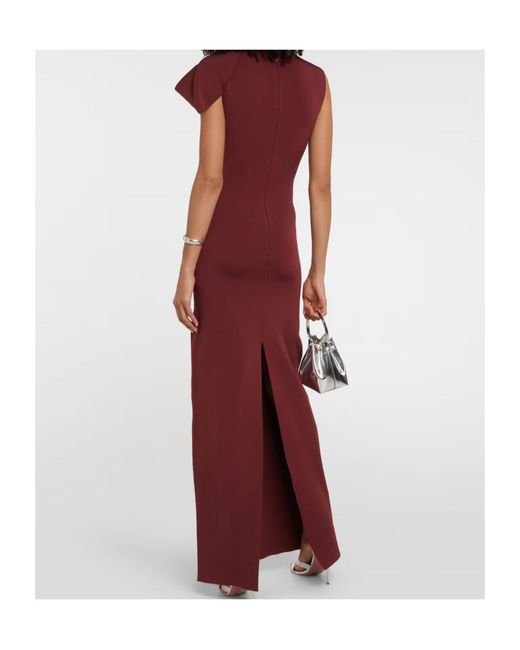 Roland Mouret Purple Asymmetric Cutout Maxi Dress