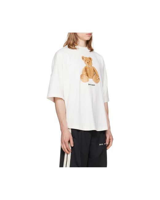 Palm Angels White Bear Printed Ovesize T-Shirt for men